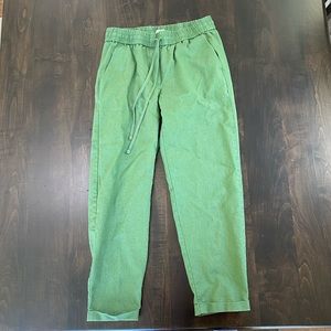 J Crew Green Linen Pants